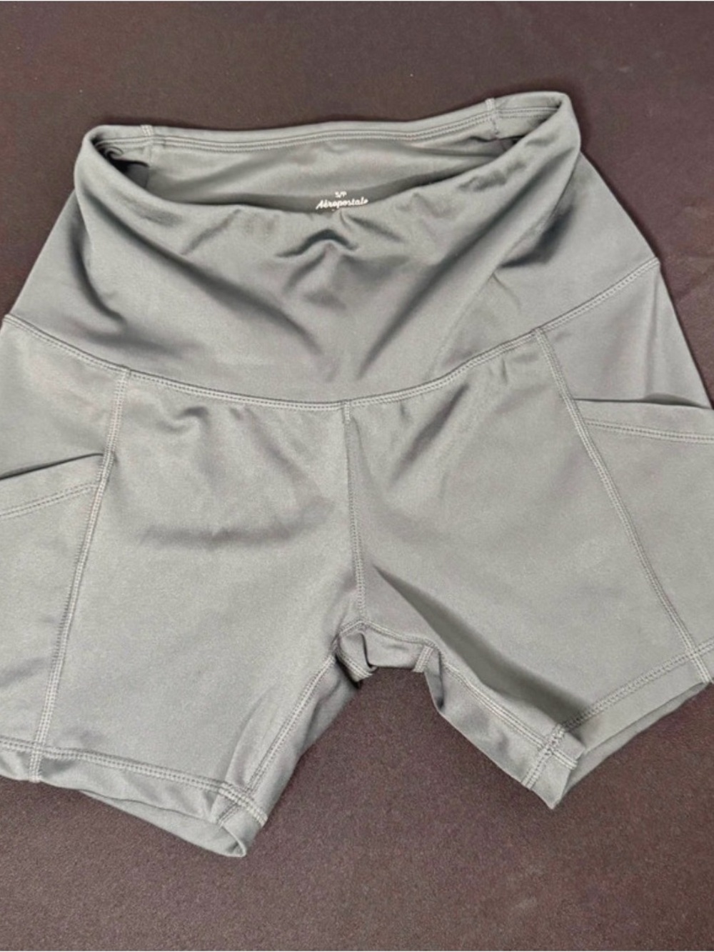 Aeropostale Sport Women’s Workout High waisted Shorts Size Small Gray Activewear